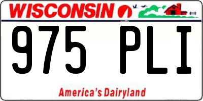 WI license plate 975PLI