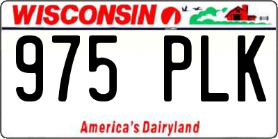 WI license plate 975PLK
