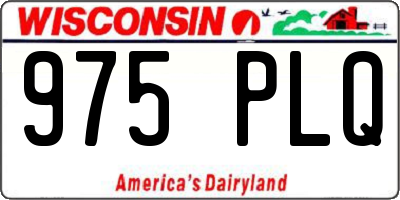 WI license plate 975PLQ
