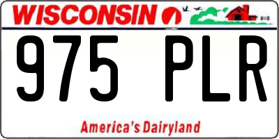 WI license plate 975PLR
