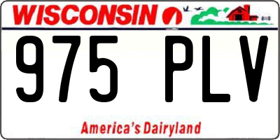 WI license plate 975PLV