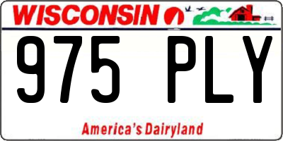 WI license plate 975PLY