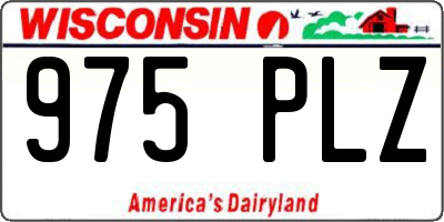 WI license plate 975PLZ