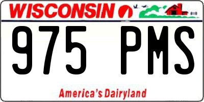 WI license plate 975PMS