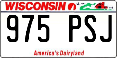 WI license plate 975PSJ