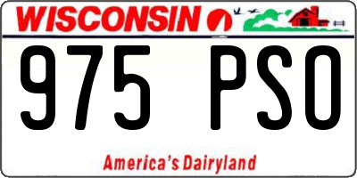 WI license plate 975PSO