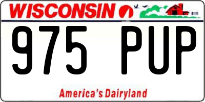 WI license plate 975PUP
