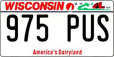 WI license plate 975PUS