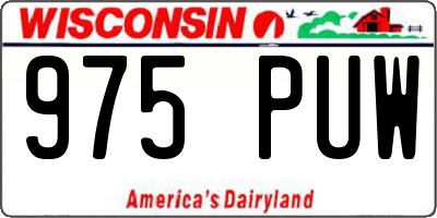 WI license plate 975PUW