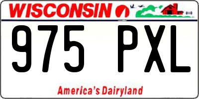 WI license plate 975PXL