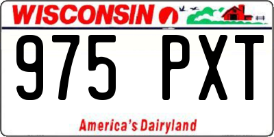 WI license plate 975PXT