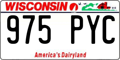 WI license plate 975PYC
