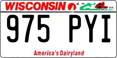 WI license plate 975PYI