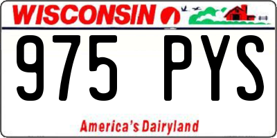 WI license plate 975PYS