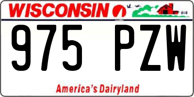 WI license plate 975PZW