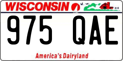 WI license plate 975QAE