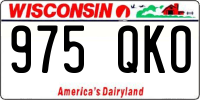 WI license plate 975QKO