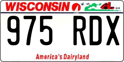 WI license plate 975RDX