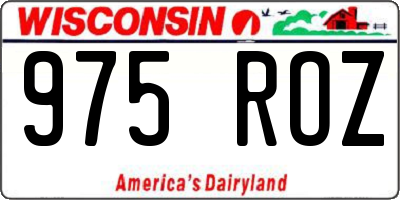 WI license plate 975ROZ