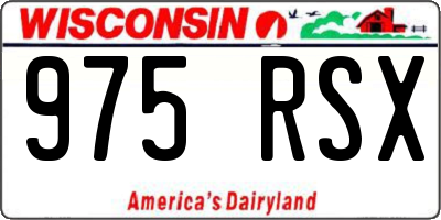 WI license plate 975RSX