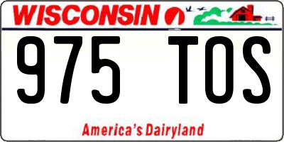 WI license plate 975TOS