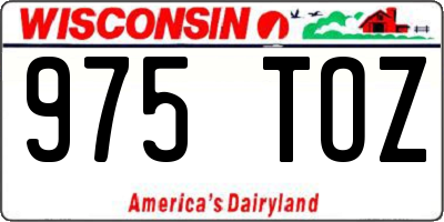 WI license plate 975TOZ