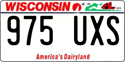 WI license plate 975UXS