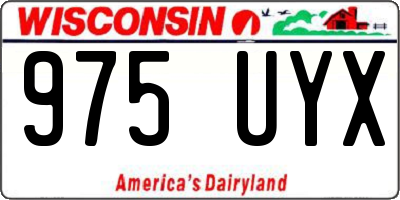 WI license plate 975UYX