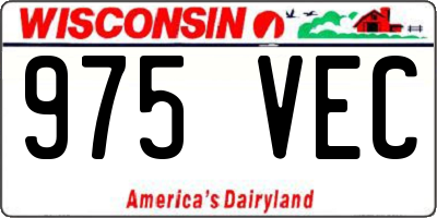 WI license plate 975VEC