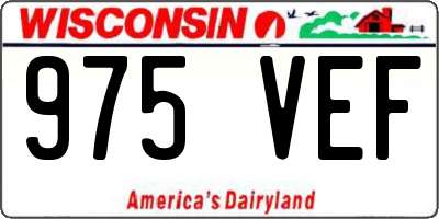 WI license plate 975VEF