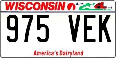 WI license plate 975VEK