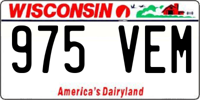 WI license plate 975VEM