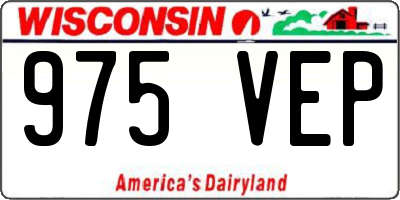 WI license plate 975VEP