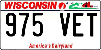 WI license plate 975VET