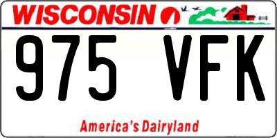 WI license plate 975VFK