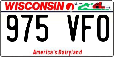 WI license plate 975VFO