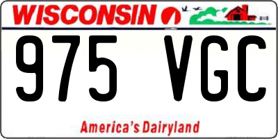 WI license plate 975VGC