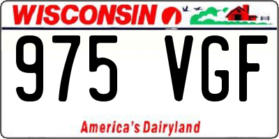 WI license plate 975VGF