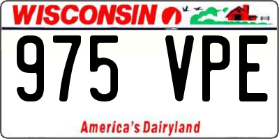 WI license plate 975VPE