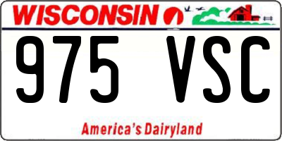 WI license plate 975VSC