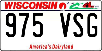 WI license plate 975VSG