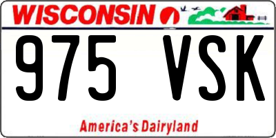 WI license plate 975VSK