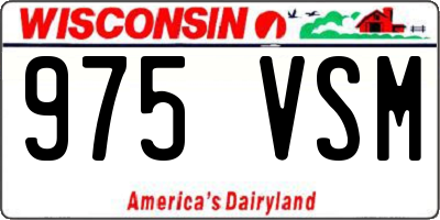 WI license plate 975VSM