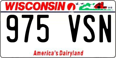 WI license plate 975VSN