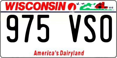 WI license plate 975VSO