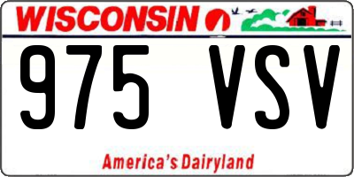 WI license plate 975VSV