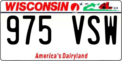 WI license plate 975VSW