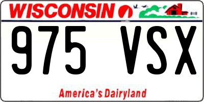 WI license plate 975VSX