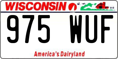 WI license plate 975WUF