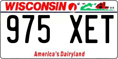 WI license plate 975XET